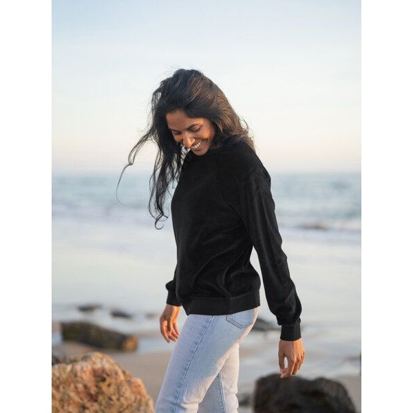 FUXBAU Frauen Samt Sweater