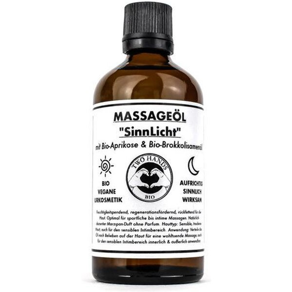 Two Hands BIO Massageöl „SinnLicht“ mit Bio-Brokkolisamenöl - Intimmassageöl - Bio-Vegan