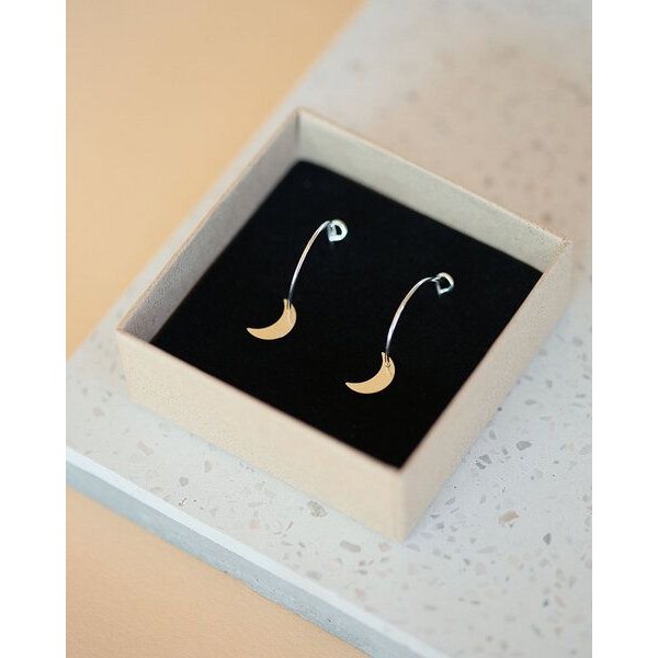 pikfine Creolen "Moon" / silber oder vergoldet