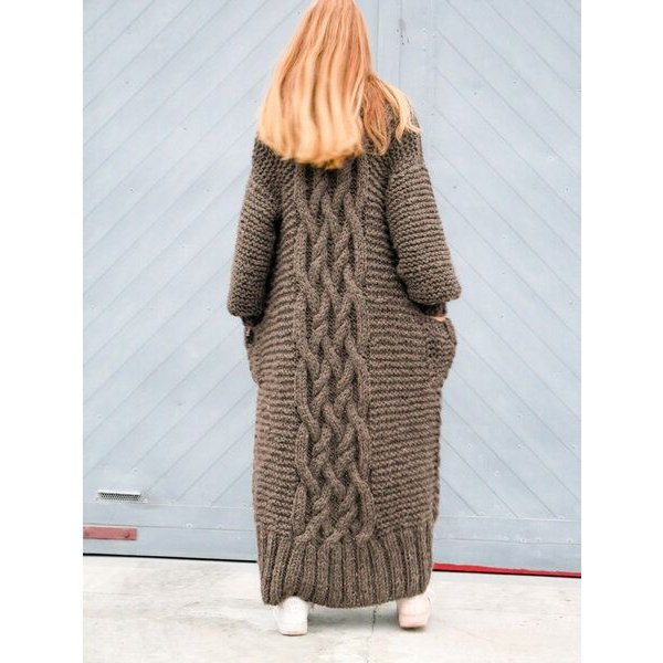PANAPUFA lange Strickjacke aus Merinowolle
