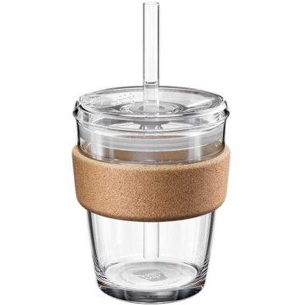 KeepCup - COLD CUP CORK – To Go Becher aus Glas mit Strohhalm in 2 Größen
