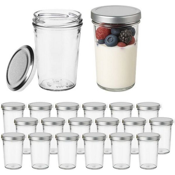 mikken 20 Dessertgläser 150 ml – Einmachgläser mit Schraubdeckel