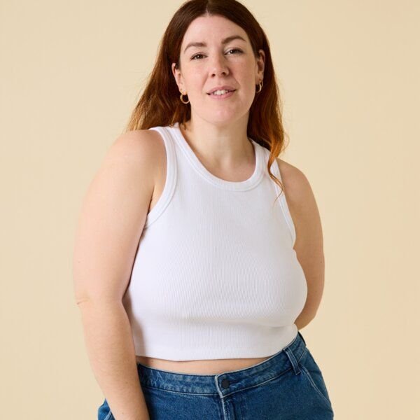 popeia Crop Top aus festem Bio-Baumwoll Stoff (gerippt)