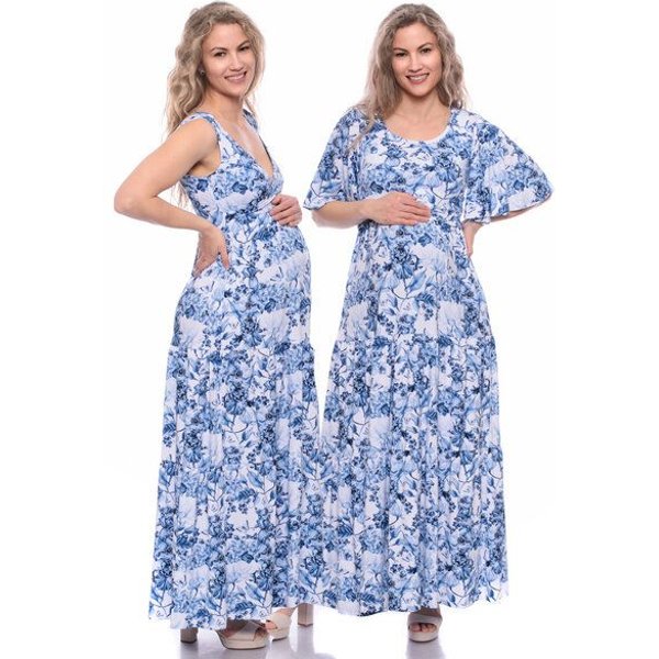 Milchshake KAYA & KAYO 2tlg. VARIO-SET Maxikleid Umstands-& Stillkleid (Clivia) aus TENCEL Jersey