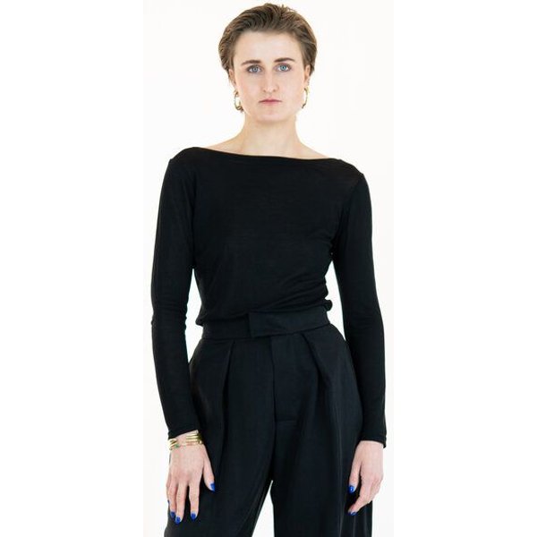 keijn Longshirt HASH – Off Shoulder Shirt mit tiefem, gerundeten Rückenausschnitt