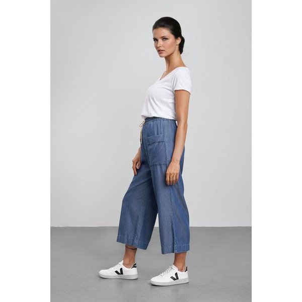 Feuervogl fv-Mar:tha Jogpants | Wide Leg | Cropped | Rubber Waistband | Light Blue