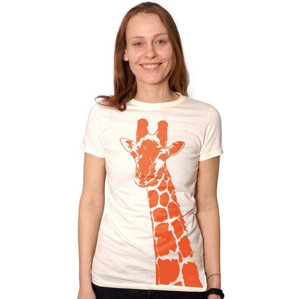 HANDGEDRUCKT "Stephanie la Girafe" Frauen T-Shirt Earth Positive