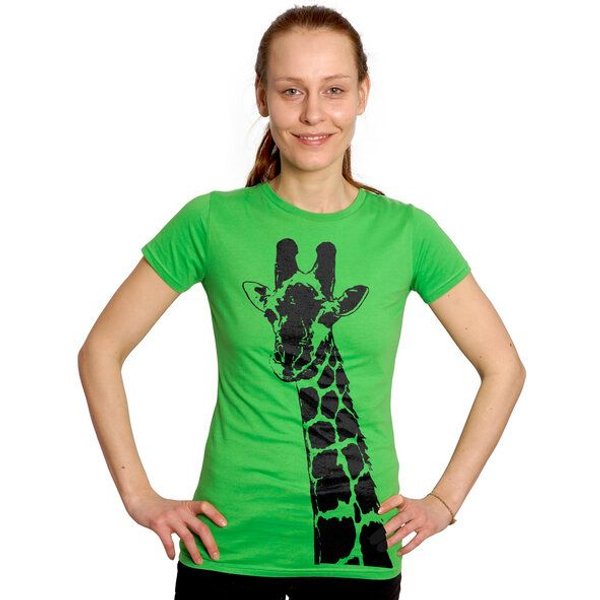 HANDGEDRUCKT "Stephanie la Girafe" Frauen T-Shirt Earth Positive