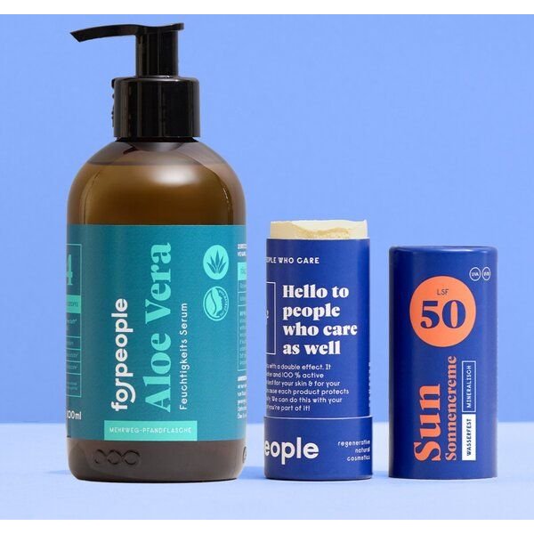 forpeople Sommer Set mit Sonnencreme und Bio Aloe Vera Serum (Aftersun)