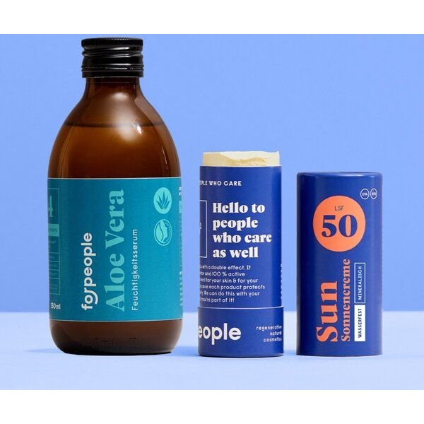 forpeople Sommer Set mit Sonnencreme und Bio Aloe Vera Serum (Aftersun)