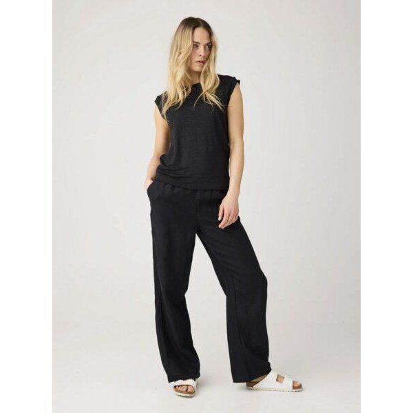 KnowledgeCotton Apparel Posey Wide Mid-Rise Linen Pants