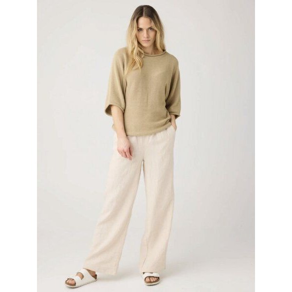 KnowledgeCotton Apparel Posey Wide Mid-Rise Linen Pants