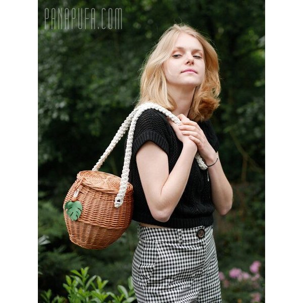 PANAPUFA Korbweidetasche für den Sommer Sommertasche