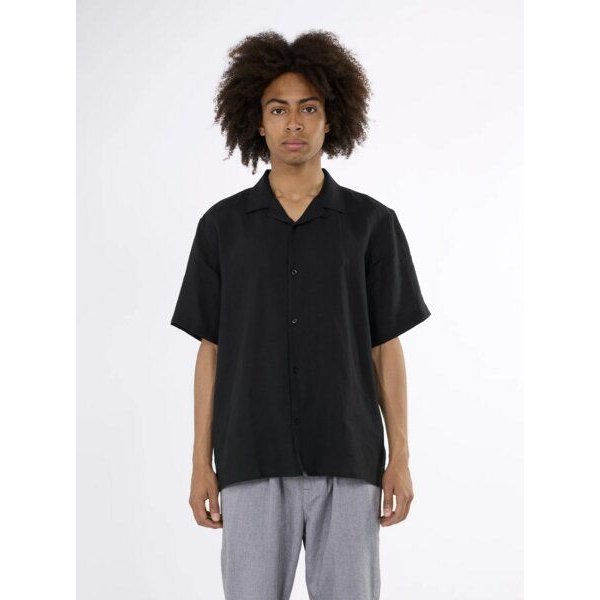 KnowledgeCotton Apparel Box Fit Short Sleeved Linen Shirt