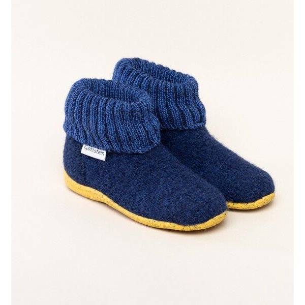 Gottstein Kinder Hüttenschuh Alpine Boot RU - Aus reiner Schafwolle für Jungen & Mädchen mit Gummisohle - Hausschuh Made in Tirol