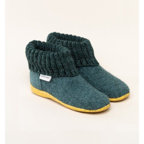 Gottstein Kinder Hüttenschuh Alpine Boot RU - Aus reiner Schafwolle für Jungen & Mädchen mit Gummisohle - Hausschuh Made in Tirol