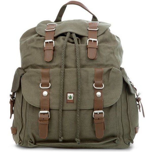 PURE HF-0016 Großer Hanf-Rucksack mit 3 Außenfächern
