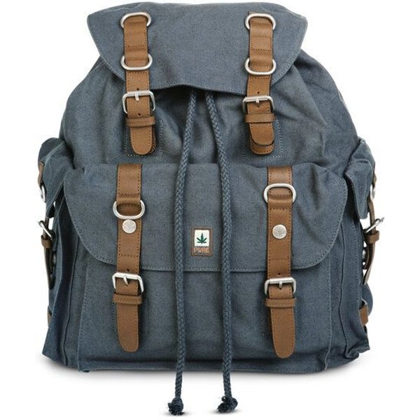 PURE HF-0016 Großer Hanf-Rucksack mit 3 Außenfächern