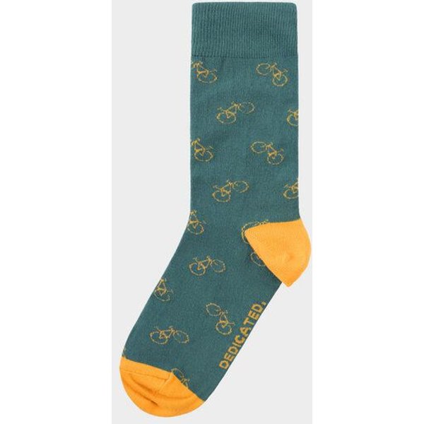 DEDICATED Socks Sigtuna Bike Pattern Forest Green