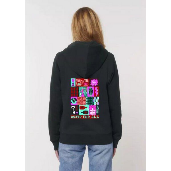 VIVA CON AGUA Zip-Hoodie by David Shillinglaw Schwarz