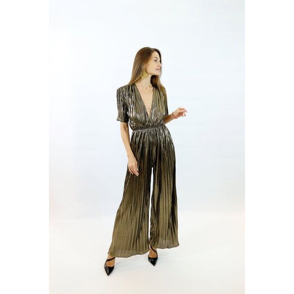 Aline Celi Overall Metallic Gold