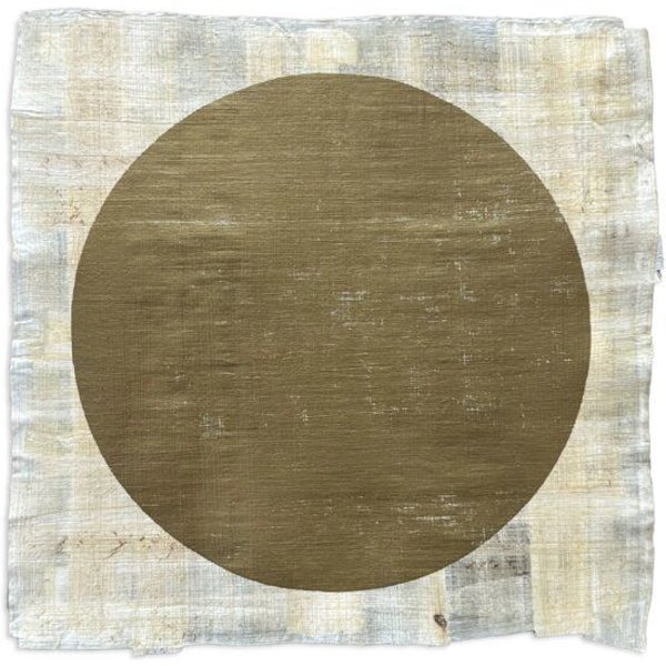 Veskor Cassiopeia CENTRAL MOON PAPYRUS Linoldruck | 24 × 24 cm | Mediumgold auf natürlichem Papyrus-Papier
