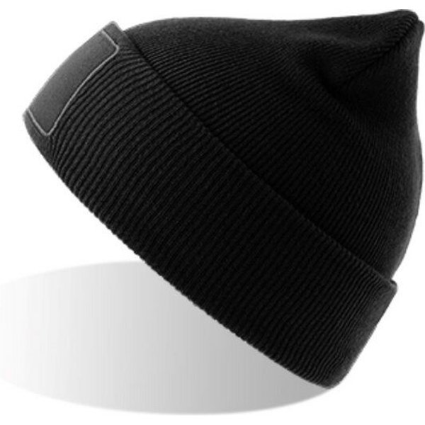 Atlantis Headwear Atlantis Wind Beanie Mütze mit unbedruckten Aufnäher