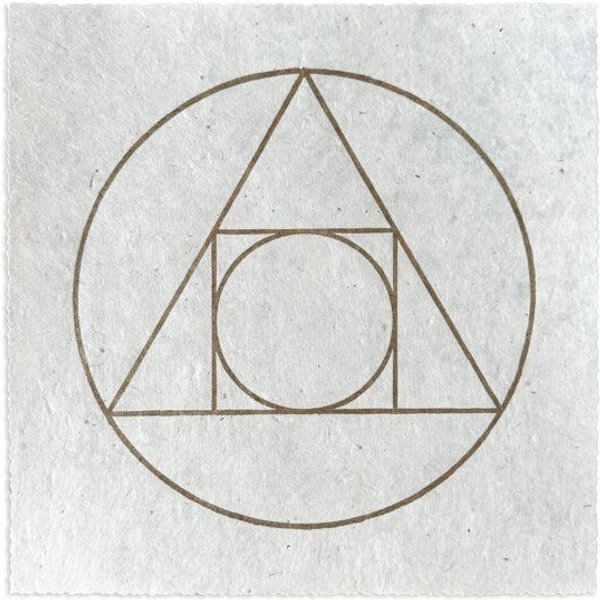 Veskor Cassiopeia STEIN DER WEISEN Linoldruck | 22 × 22 cm | Gold auf Naturweiß