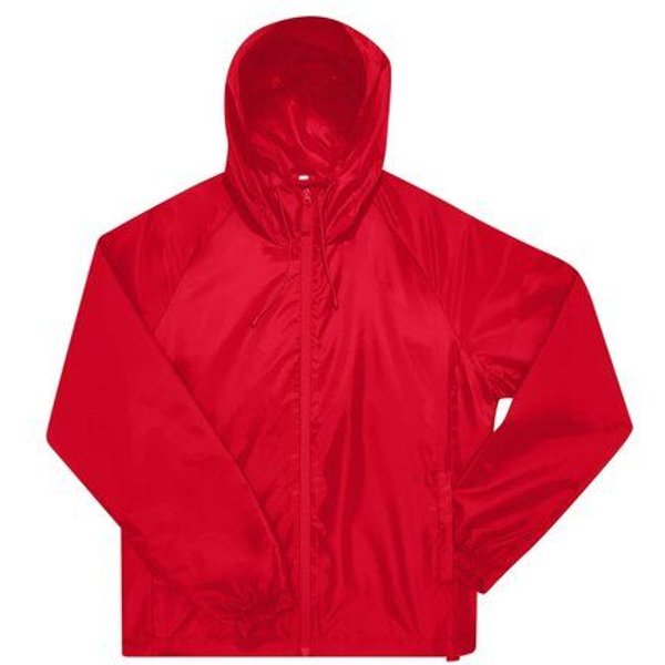 B&C BE INSPIRED Unisex Regen- und Windjacke einstellbare dreiteilige Kapuze mit zwei Fronttaschen