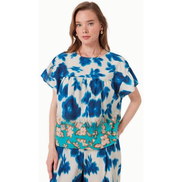 ORGANICATION Bluse aus Bio-Baumwoll-Voile mit Blumenmuster