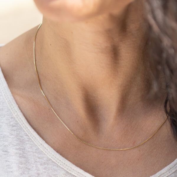juni Choker Venezianerkette 45cm aus recyceltem Silber vergoldet, hergestellt in Deutschland