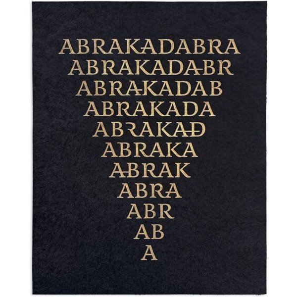Veskor Cassiopeia ABRAKADABRA magischer Linoldruck | 30 x 40 cm | Gold auf Schwarz