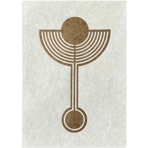 Veskor Cassiopeia HEILIGER GRAL MENORA Kornkreis Linoldruck | 21 x 29,7 cm (A4) | Gold auf Weiß