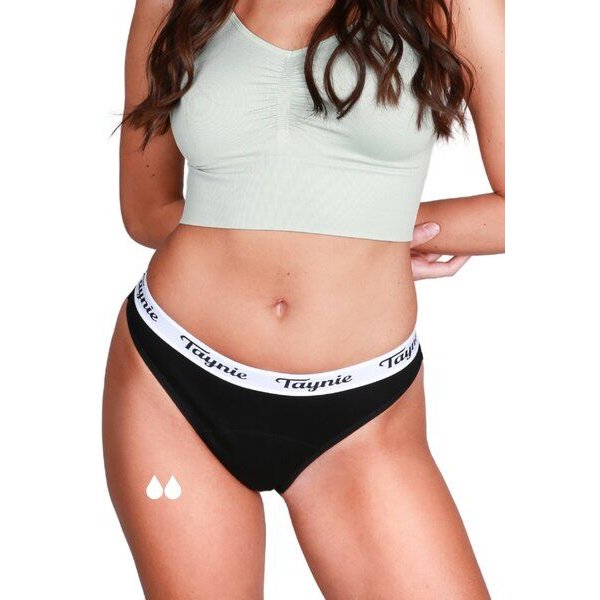 Taynie Periodenunterwäsche String aus Bio-Baumwolle auslaufsicher für leichte Tage beim Sport und unter Leggings