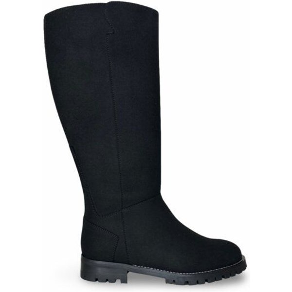 Nae Vegan Shoes NAE | Irem Vegane Stiefel bis zum Knie – Schlanker Komfort in schwarzem Wildleder