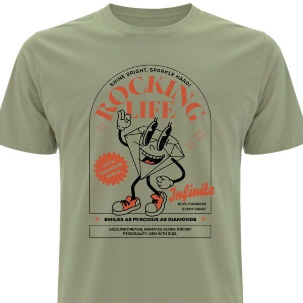 Spreecult Rocking Life - Bio und Fair - Männer Unisex T-Shirt - Fun Retro 70er 60er