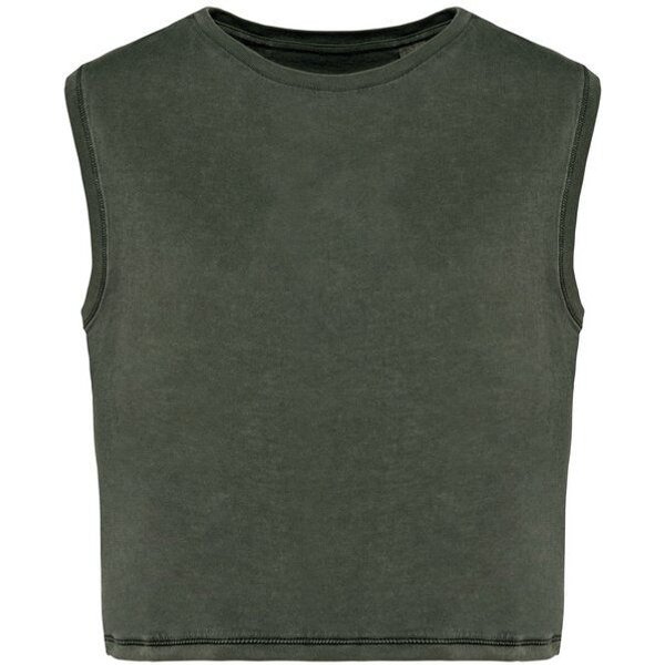 Greenspired Umweltfreundliches ärmelloses Cropped Damen-T-Shirt 165g/m²