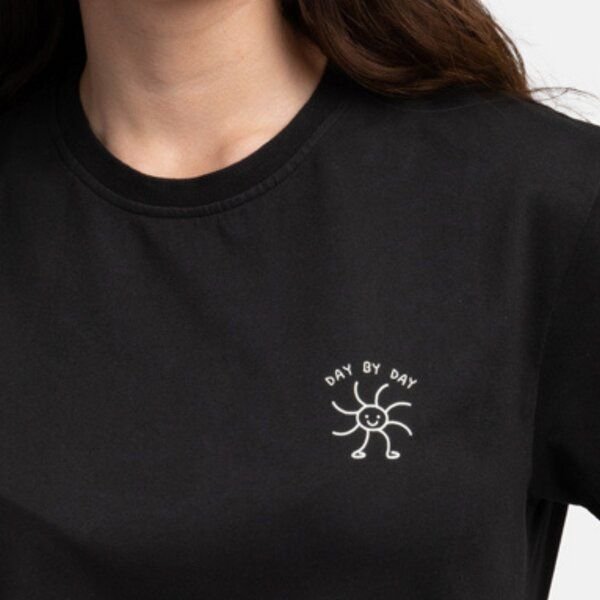 Natural Vibes T-Shirt Day by Day Bio GOTS | Bio T-Shirt | Schwarzes T-Shirt | Damen T-Shirt |