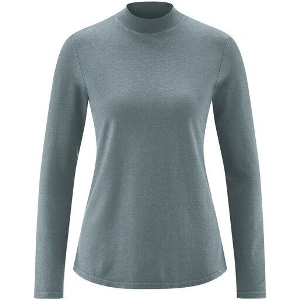 HempAge Damen Langarm-Shirt mit Stehkragen Hanf/Bio-Baumwolle