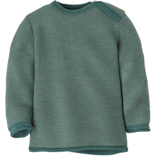 Disana Baby Melange-Pullover mit Knopfverschluss kbT Schurwolle