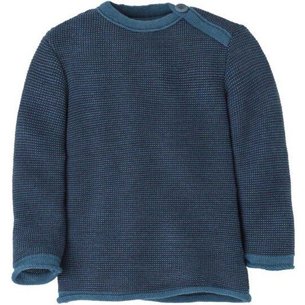 Disana Baby Melange-Pullover mit Knopfverschluss kbT Schurwolle