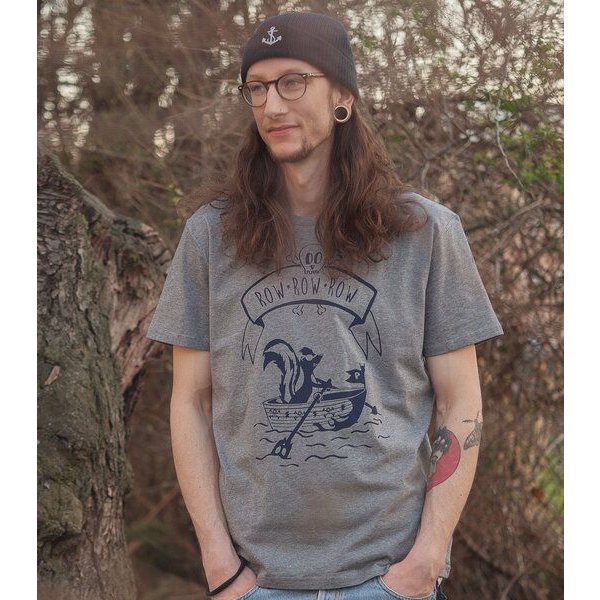 päfjes Sven Stinktier der Pirat - Männer T-Shirt - Fair Wear - Heather Grey