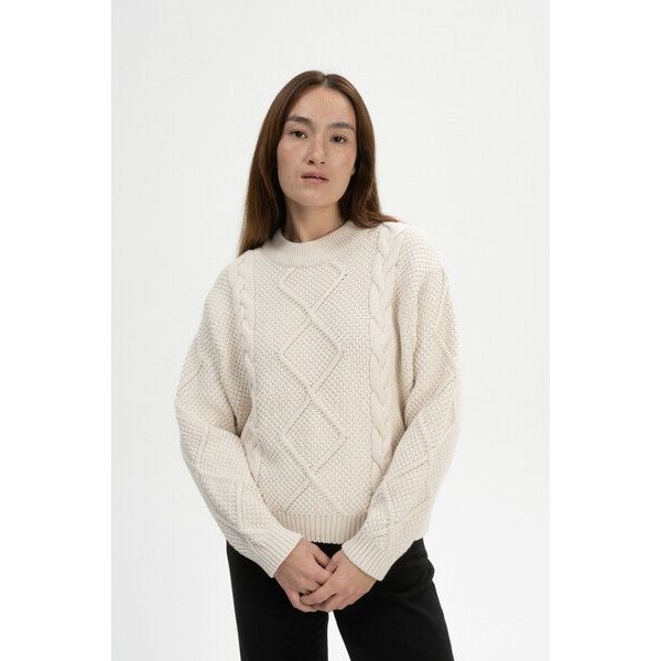 MELA Zopfmuster Strickpullover Style SAMAIRA aus 100% Bio-Baumwolle