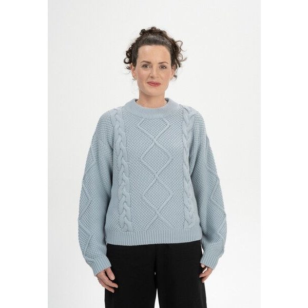 MELA Zopfmuster Strickpullover Style SAMAIRA aus 100% Bio-Baumwolle