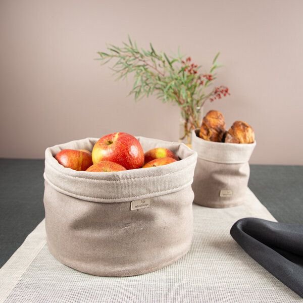 nahtur-design Brotkorb, Obstkorb & Utensilo aus Bioleinen – 2 Größen