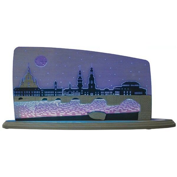Weigla® Holzkunst Die Motivleuchte „Dresden bei Nacht“ 3 D Effect