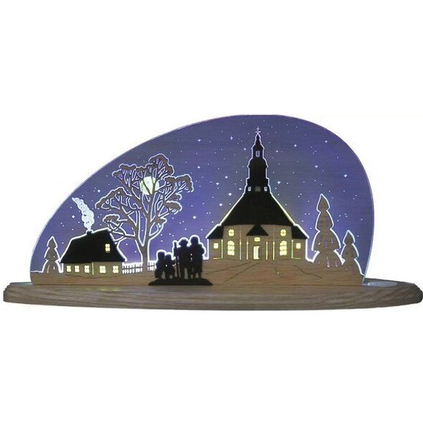 Weigla® Holzkunst Die Motivleuchte „Seiffener Kirche“ 3 D Effect aus dem Erzgebirge