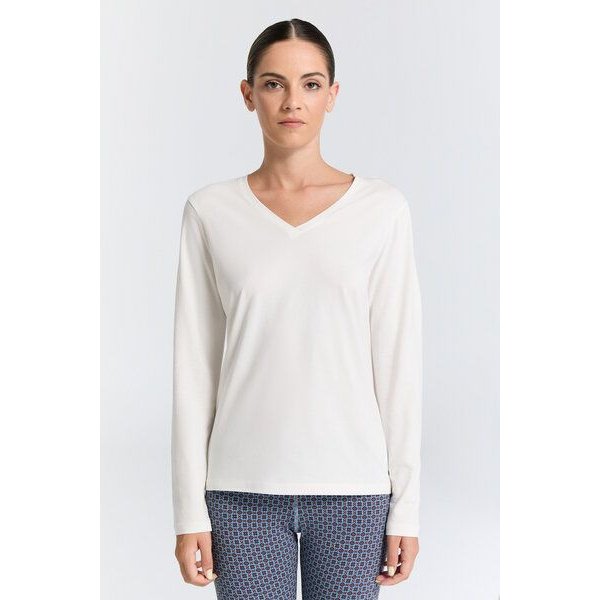 Leela Cotton Damen V-Neck Langarmshirt