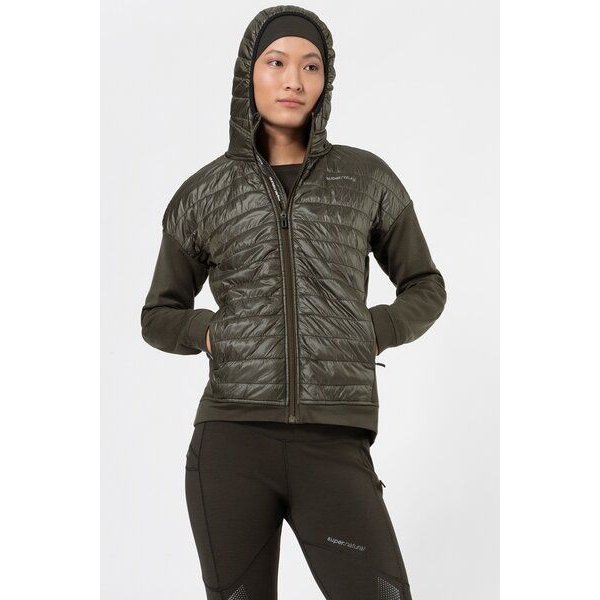 super.natural Sportjacke W WARM UP ALOOF JACKET Merino Jacke mit Primaloft Bio und Softshell