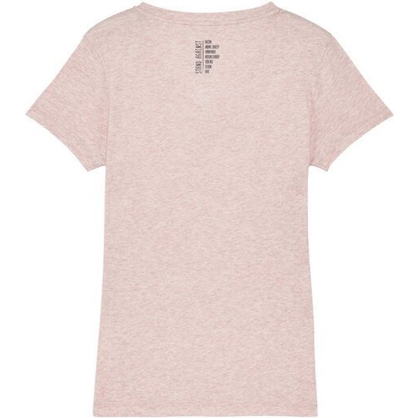 Human Family Damen T-Shirt mit V-Ausschnitt "Evolution - Stand Against" in 4 Farben aus Bio-Baumwolle